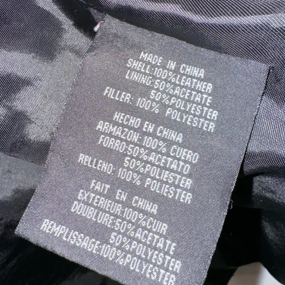 KC Collections Black Leather square stitched Jacket, Size Small - Picture 3 of 16